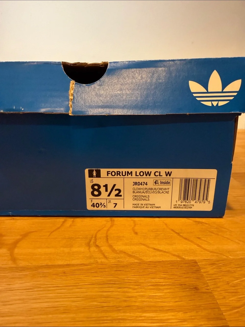 Adidas Originals Forum Low CL W Sneakers Cloud White Purple JR0474 NWT